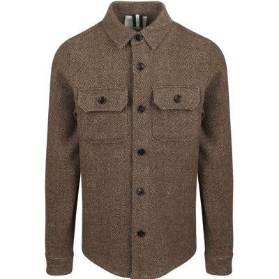 Profuomo overshirt med tekstur, ulvebrun Brun måle S Profuomo overshirt med tekstur, ulvebrun Brun måle S