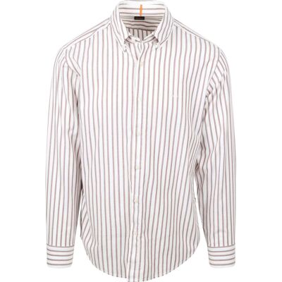 Boss Ricoplus Skjorte Stripes Hvid måle XL Boss Ricoplus Skjorte Stripes Hvid måle XL