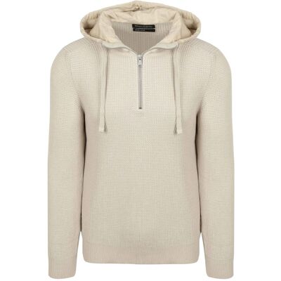 Marc O'Polo Marc O’Polo Hooded Half Zip Sweater Bi-Colour Ecru Beige Off-white måle L Marc O'Polo Marc O’Polo Hooded Half Zip Sweater Bi-Colour Ecru Beige Off-white måle L
