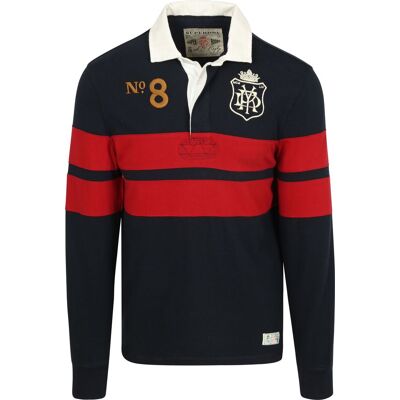 Superdry Rugby-poloshirt med vintage-striber, marineblå/rød Rød Mørkeblå måle L Superdry Rugby-poloshirt med vintage-striber, marineblå/rød Rød Mørkeblå måle L