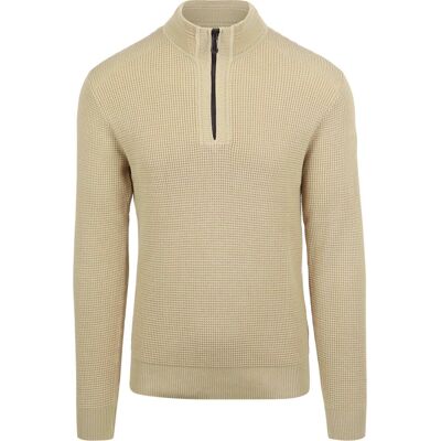 No Excess Halv Lynlås Trøje Struktur Melange Beige måle 3XL No Excess Halv Lynlås Trøje Struktur Melange Beige måle 3XL