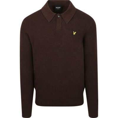 Lyle & Scott Longsleeve Poloshirt Lammeuld Brun måle S Lyle & Scott Longsleeve Poloshirt Lammeuld Brun måle S