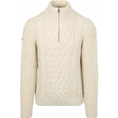 Superdry Jacob Cable Pullover Halv Lynlås Ecru Off-white Hvid måle XXL Superdry Jacob Cable Pullover Halv Lynlås Ecru Off-white Hvid måle XXL