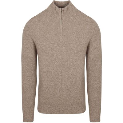Profuomo Halv Lynlås Pullover Uld Blend Sand Beige måle XXL Profuomo Halv Lynlås Pullover Uld Blend Sand Beige måle XXL