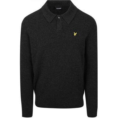 Lyle & Scott Longsleeve Poloshirt Lammeuld Sort måle S Lyle & Scott Longsleeve Poloshirt Lammeuld Sort måle S