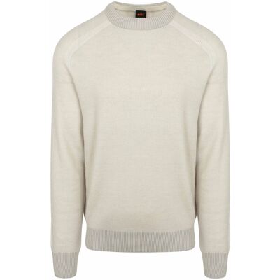 Boss Trøje Akajer Ecru Beige måle L Boss Trøje Akajer Ecru Beige måle L
