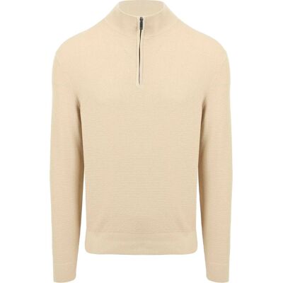 Suitable Struktur Half Zip Pullover Sand Beige Off-white måle XXL Suitable Struktur Half Zip Pullover Sand Beige Off-white måle XXL