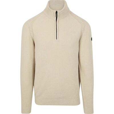 No Excess trøje med halv lynlås i ecru Beige Off-white måle XXL No Excess trøje med halv lynlås i ecru Beige Off-white måle XXL