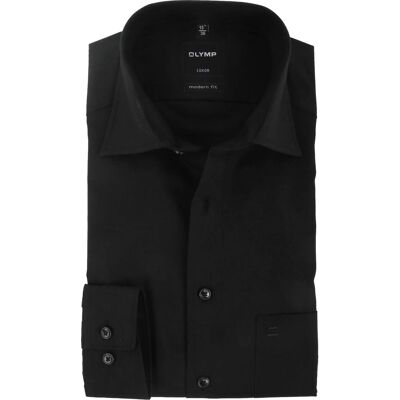 OLYMP Luxor skjorte sort Modern Fit Sort måle 46 OLYMP Luxor skjorte sort Modern Fit Sort måle 46