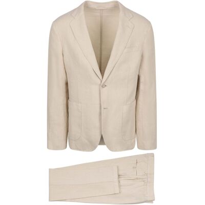 Suitable Washed Hør Kostume Ecru Beige Off-white måle 52 Suitable Washed Hør Kostume Ecru Beige Off-white måle 52