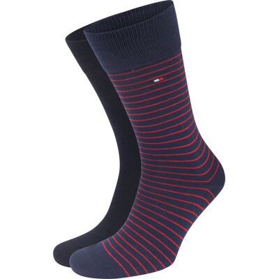 Tommy Hilfiger Sokker 2 Par Stribet Mørkeblå Blå måle 43-46 Tommy Hilfiger Sokker 2 Par Stribet Mørkeblå Blå måle 43-46