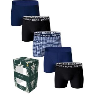 Bjorn Borg Björn Borg Cotton Stretch boxershorts 5-pak i blå Blå Sort Mørkeblå Flerfarvet måle M Bjorn Borg Björn Borg Cotton Stretch boxershorts 5-pak i blå Blå Sort Mørkeblå Flerfarvet måle M