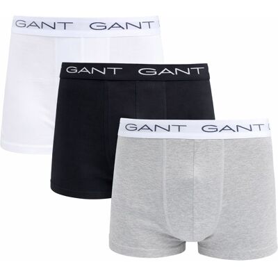 Gant Boxershorts Trunk 3-Pakke Sort Grå Hvid måle 3XL Gant Boxershorts Trunk 3-Pakke Sort Grå Hvid måle 3XL