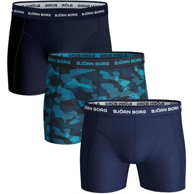 Bjorn Borg Bomuldsstræk Boxershorts 3Pack Mørkeblå Flerfarvet Blå måle M Bjorn Borg Bomuldsstræk Boxershorts 3Pack Mørkeblå Flerfarvet Blå måle M