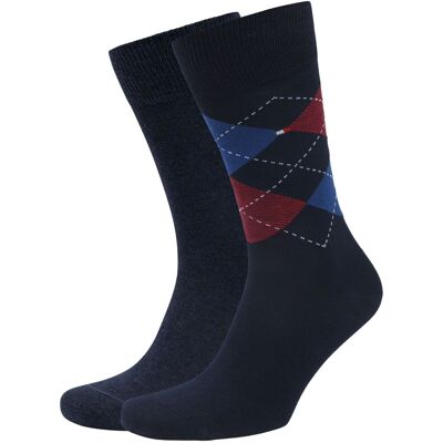 Tommy Hilfiger 2-pak sokker blå Blå Rød måle 43-46 Tommy Hilfiger 2-pak sokker blå Blå Rød måle 43-46