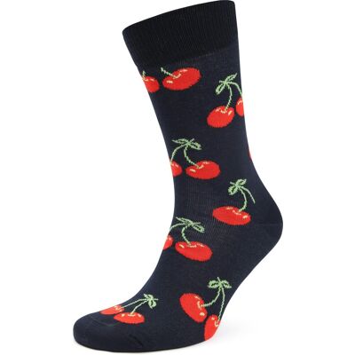 Happy Socks Strømper Cherry Flerfarvet Mørkeblå Blå måle 41-46 Happy Socks Strømper Cherry Flerfarvet Mørkeblå Blå måle 41-46