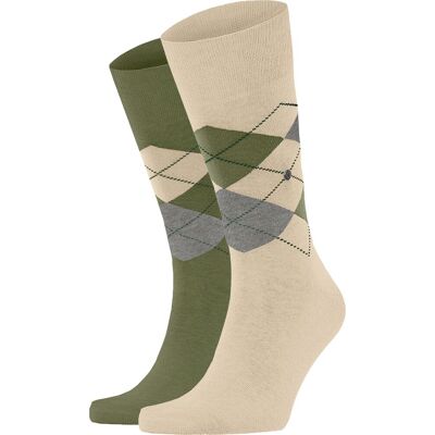 Burlington Everyday Sokker 2-Pack 7472 Grøn Beige måle 40-46 Burlington Everyday Sokker 2-Pack 7472 Grøn Beige måle 40-46