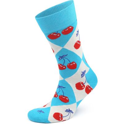 Happy Socks Sokker Argyle Kirsebær Blå måle 41-46 Happy Socks Sokker Argyle Kirsebær Blå måle 41-46