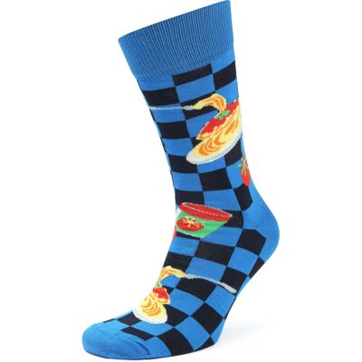 Happy Socks Strømper Dinner Flerfarvet Blå måle 41-46 Happy Socks Strømper Dinner Flerfarvet Blå måle 41-46