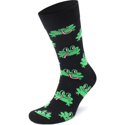 Happy Socks sokker frø Flerfarvet Sort måle 41-46 Happy Socks sokker frø Flerfarvet Sort måle 41-46