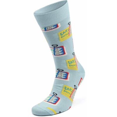Happy Socks Strømper Sardine Tin Flerfarvet Blå Lyseblå måle 41-46 Happy Socks Strømper Sardine Tin Flerfarvet Blå Lyseblå måle 41-46