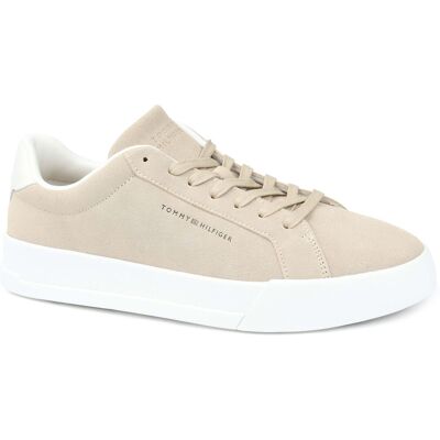 Tommy Hilfiger Sneaker Suede Court Beige måle 46 Tommy Hilfiger Sneaker Suede Court Beige måle 46