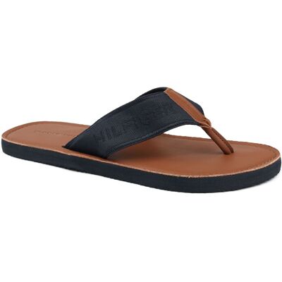 Tommy Hilfiger Flip Flops Marineblå Brun Mørkeblå Blå måle 45 Tommy Hilfiger Flip Flops Marineblå Brun Mørkeblå Blå måle 45
