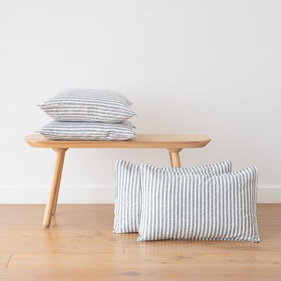 LinenMe Indigo pudebetræk i lin, Ticking Stripe INDIGO LinenMe Indigo pudebetræk i lin, Ticking Stripe INDIGO