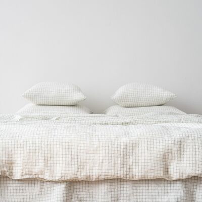 LinenMe Sengesæt i hør, forvasket, White Arctic Check WHITE/ARCTIC LinenMe Sengesæt i hør, forvasket, White Arctic Check WHITE/ARCTIC