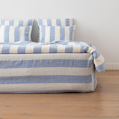 LinenMe Faconlagen i Hør Blå Hvid Malibu BLUE WHITE LinenMe Faconlagen i Hør Blå Hvid Malibu BLUE WHITE