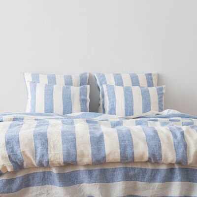 LinenMe Sengesæt i Hør Blå Hvid Malibu BLUE WHITE LinenMe Sengesæt i Hør Blå Hvid Malibu BLUE WHITE