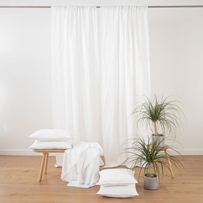 LinenMe Gardin med løbegang i hør, hvidt, stenvasket OPTICAL WHITE LinenMe Gardin med løbegang i hør, hvidt, stenvasket OPTICAL WHITE