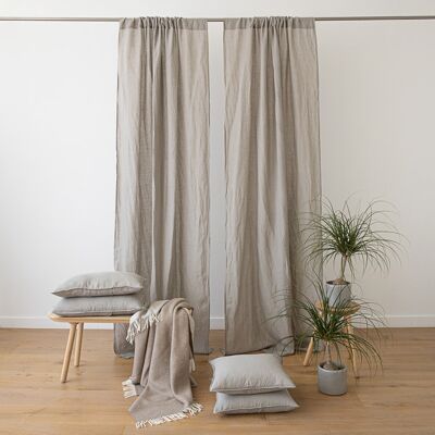 LinenMe Gardin med løbegang i hør, taupe, stenvasket TAUPE LinenMe Gardin med løbegang i hør, taupe, stenvasket TAUPE