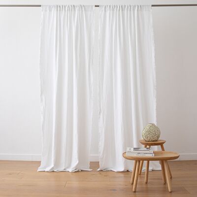 LinenMe Gardin med løbegang i hør, hvidt, Terra Fringe OPTICAL WHITE LinenMe Gardin med løbegang i hør, hvidt, Terra Fringe OPTICAL WHITE