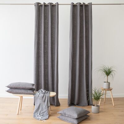 LinenMe Gardin i hør, stålgråt, Terra STEEL GREY LinenMe Gardin i hør, stålgråt, Terra STEEL GREY