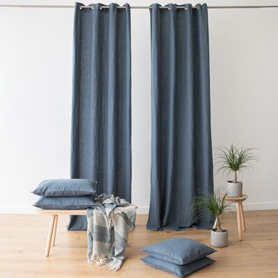 LinenMe Gardin i 100% hør, blåt, Terra BLUE LinenMe Gardin i 100% hør, blåt, Terra BLUE