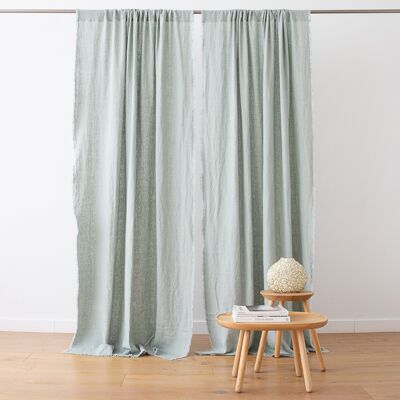 LinenMe Gardin med løbegang i hør, Sea Foam, Terra Fringe SEA FOAM LinenMe Gardin med løbegang i hør, Sea Foam, Terra Fringe SEA FOAM