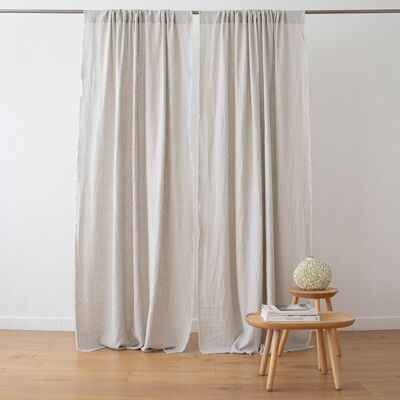 LinenMe Sæt af 2 gardin med løbegang i hør, silver, Terra Fringe SILVER LinenMe Sæt af 2 gardin med løbegang i hør, silver, Terra Fringe SILVER