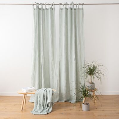 LinenMe Gardin med bindebånd, 100% hør, sea foam, stenvasket SEA FOAM LinenMe Gardin med bindebånd, 100% hør, sea foam, stenvasket SEA FOAM