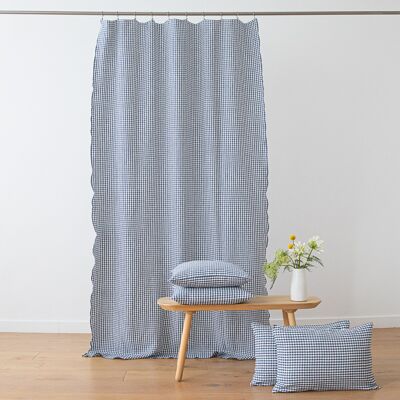 LinenMe Gardin i hør, Indigo, Gingham Babylock INDIGO LinenMe Gardin i hør, Indigo, Gingham Babylock INDIGO