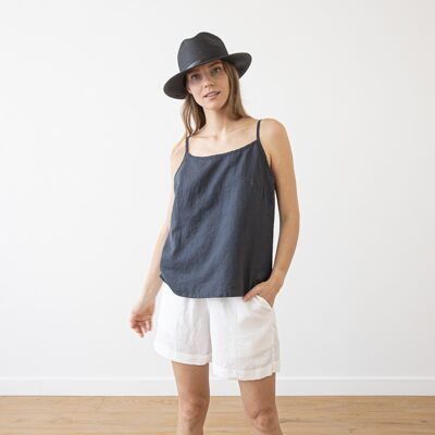 LinenMe Bluse i hør, amthrazite, Amelia ANTHRACITE LinenMe Bluse i hør, amthrazite, Amelia ANTHRACITE