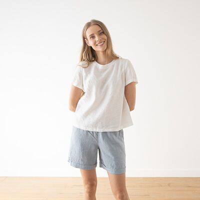 LinenMe Hvid bluse i 100% hør, Isabella WHITE LinenMe Hvid bluse i 100% hør, Isabella WHITE