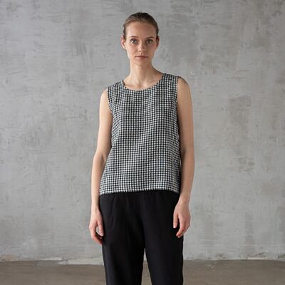 LinenMe Black White Gingham hørbluse, forvasket, Alice BLACK WHITE GINGHAM LinenMe Black White Gingham hørbluse, forvasket, Alice BLACK WHITE GINGHAM