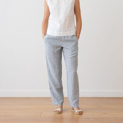 LinenMe Hørbukser Mellemstore Striber Denim Emma MEDIUM STRIPE DENIM LinenMe Hørbukser Mellemstore Striber Denim Emma MEDIUM STRIPE DENIM