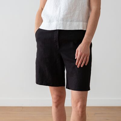 LinenMe Shorts i Hør, Sort, Unisex BLACK LinenMe Shorts i Hør, Sort, Unisex BLACK