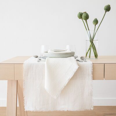LinenMe Bordløber i hør, off white, Rustic OFF WHITE LinenMe Bordløber i hør, off white, Rustic OFF WHITE