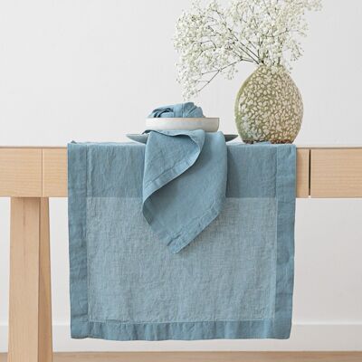 LinenMe Bordløber i stenvasket hør, stenblå STONE BLUE LinenMe Bordløber i stenvasket hør, stenblå STONE BLUE