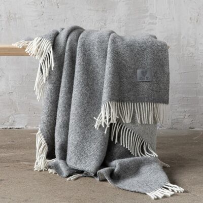LinenMe Plaid i uld, Steel Grey Roberto STEEL GREY LinenMe Plaid i uld, Steel Grey Roberto STEEL GREY