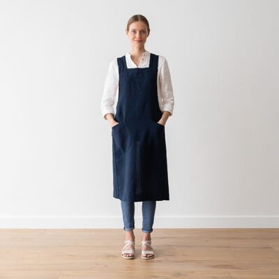 LinenMe Hørforklæde, mørkeblåt, stenvasket NAVY BLUE LinenMe Hørforklæde, mørkeblåt, stenvasket NAVY BLUE