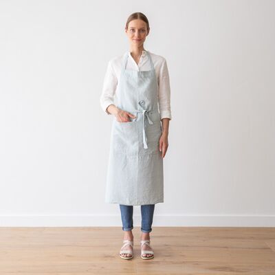 LinenMe Smækforklæde i hør, isblåt, stenvasket ICE BLUE LinenMe Smækforklæde i hør, isblåt, stenvasket ICE BLUE